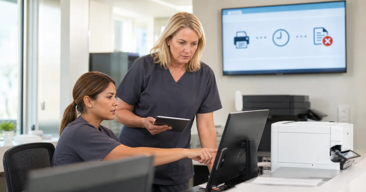 Electronic Fax Failure Recovery for a Medical Office: medical office operations illustration