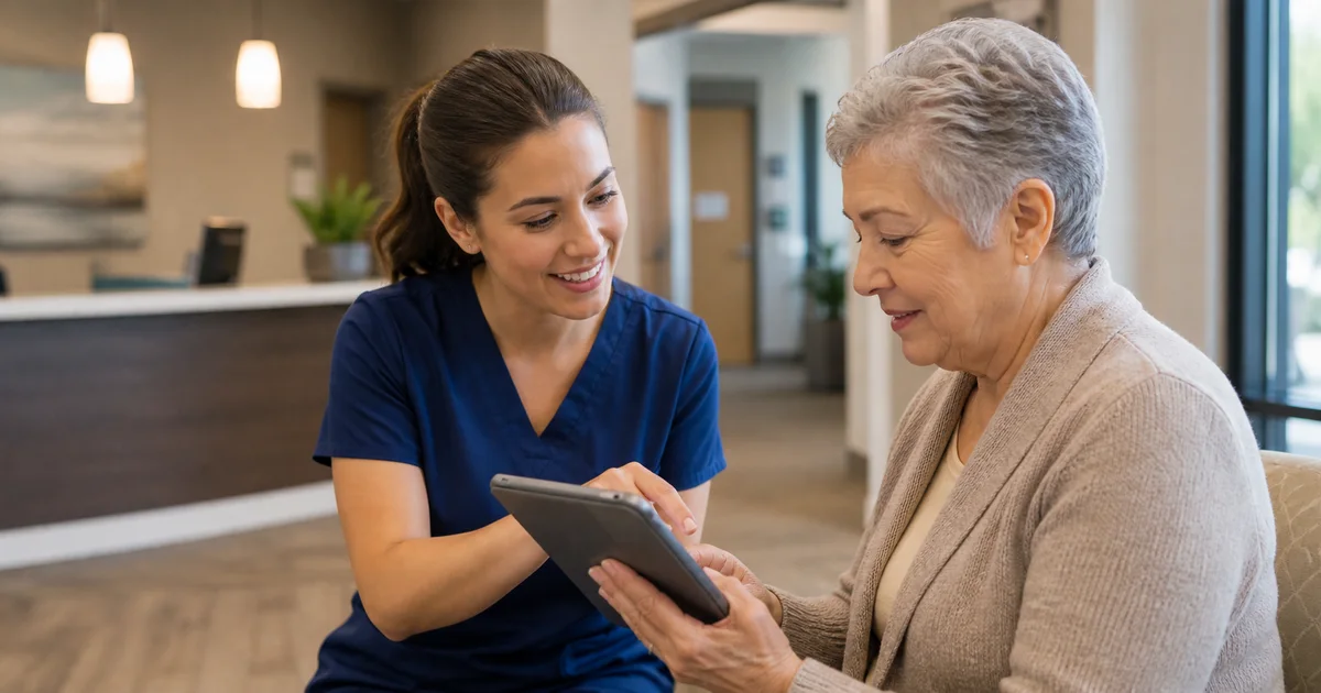 Patient Portal Access Support Workflow for a Medical Office: patient communication illustration