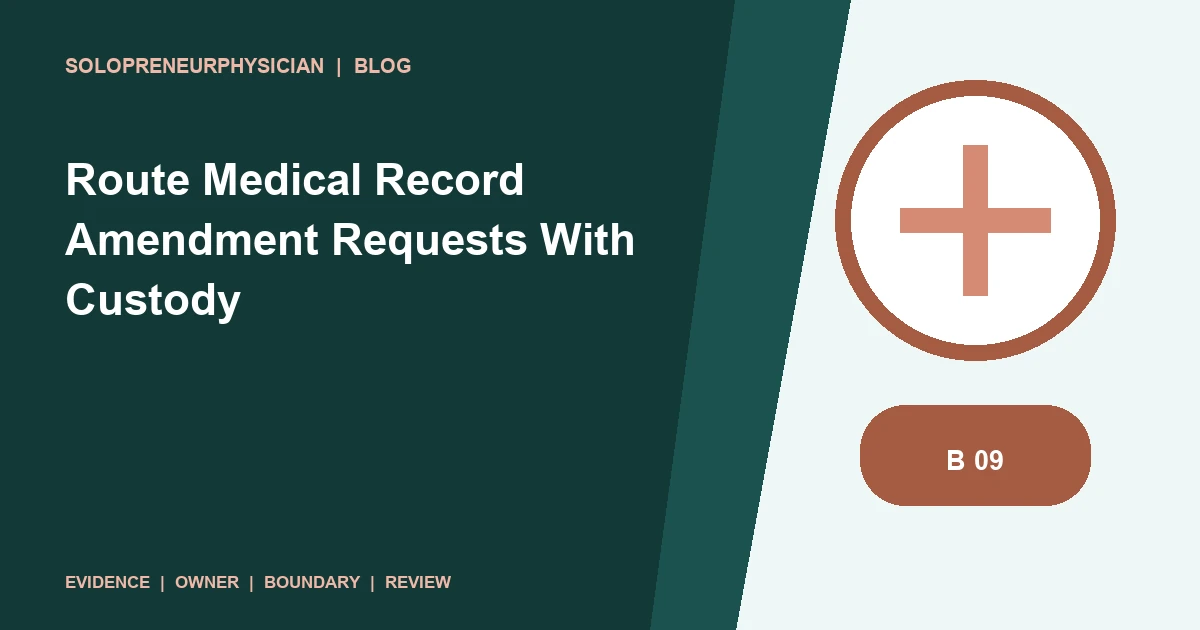Route Medical Record Amendment Requests With Custody: records and fax illustration