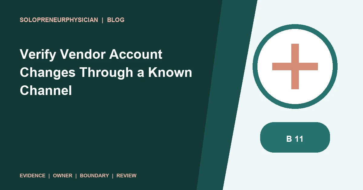 Verify Vendor Account Changes Through a Known Channel: vendor operations illustration